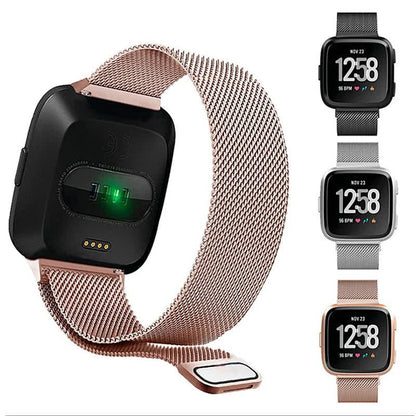Compatible with Fitbit Versa 2 3 4 Lite Sense Band Wristband Milanese Sense 2 Replacement Magnetic Bracelet Bracelet Fit Bit Watch Strap Rose Pink For Versa 2 - Image 2