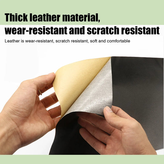 Self-adhesive repair patch artificial leather 50x138 cm Black Black Black Variety - Image 5
