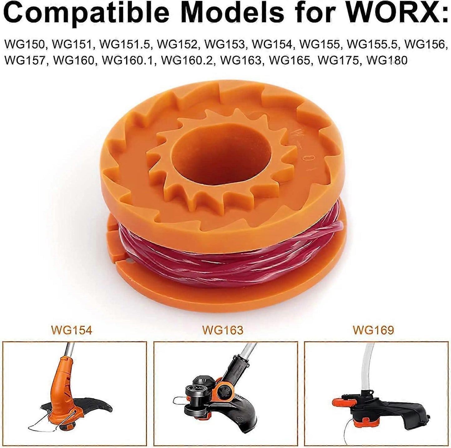 12-pack Trimmer Line for Worx 20V Trimmers, Durable Replacement Spool for Pool Cover and Edge Trimmers, Improved Cutting Speed - Image 4