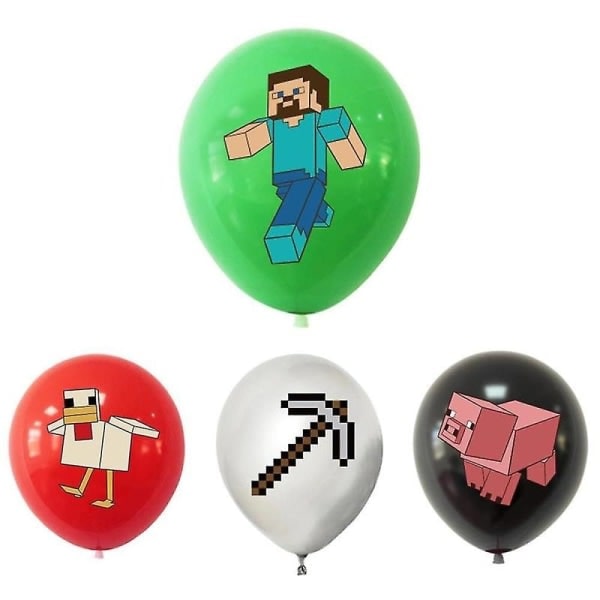 Minecraft Theme Happy Birthday Set Decoration Accessories Banner Pull Flag Cake Decorations Kit null none - Image 4