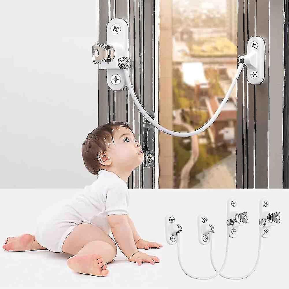 pcs Window Limiter, Window Stopper, Childproof Window Lock, Window Lock, Door Lock - Black - Image 3