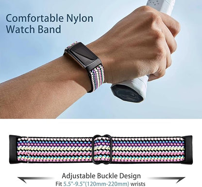 Elastic Wristbands, Compatible with Fitbit Charge 5/Fitbit Charge 6 Bracelet for Men and Women, Breathable and Adjustable A - Image 2
