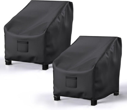 Garden Furniture Covers, Waterproof, 2-Pack, Lawn Mower Chair Covers 600D Heavy Duty Oxford Fabric, Large Covers for Lounge Chairs with Deep Seat