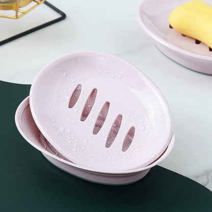 2-pack soap dish, plastic soap cups, non-slip soap dish, soap holder, shower with drip tray, easy-clean soap saver (pink) - Image 4