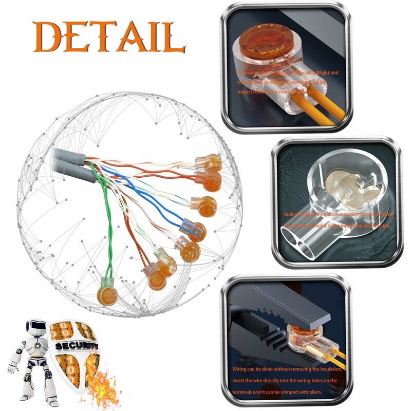 100pcs Scotchlok UY Waterproof Connector, Resin Filled Cable Connectors Wire Terminals for Garden & Outdoor Robotic Lawn Mower - Image 5