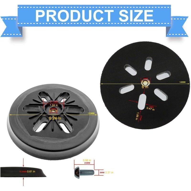 150 mm Sanding Pad Compatible with Bosch GEX 150, GEX 150 AC, GEX 150 Turbo Sander Hardness..DEBUNS - Image 2
