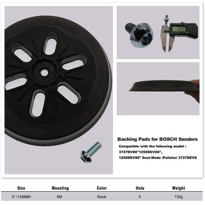 150 mm Sanding Pad Compatible with Bosch GEX 150, GEX 150 AC, GEX 150 Turbo Sander Hardness..DEBUNS - Image 4