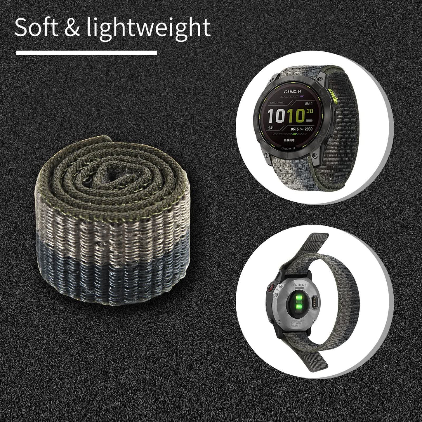 26mm 22mm  Nylon for Garmin Enduro 2/Fenix ​​6X 6 Pro 5X 5 Plus 7X 7/Epix Gen 2 Ultralight Smart Watch Band Bracelet H 26mm Fenix ​​6X 6XPro - Image 6