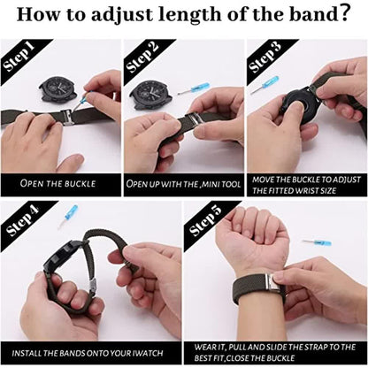20mm Compatible with Samsung Galaxy Watch 4/5/6/pro/classic 45mm 44mm 40mm 43mm 47mm No Gaps Nylon Strap Correa Galaxy Watch 6 Strap Black - Image 6