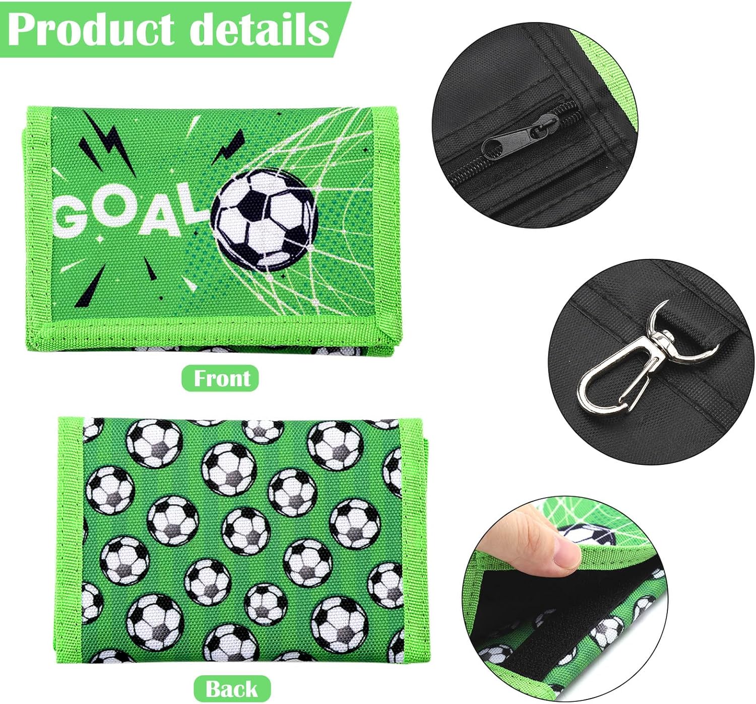 Football Pattern Chest Bag, Coin Purse for Boys, Mini Wallet with - Image 2