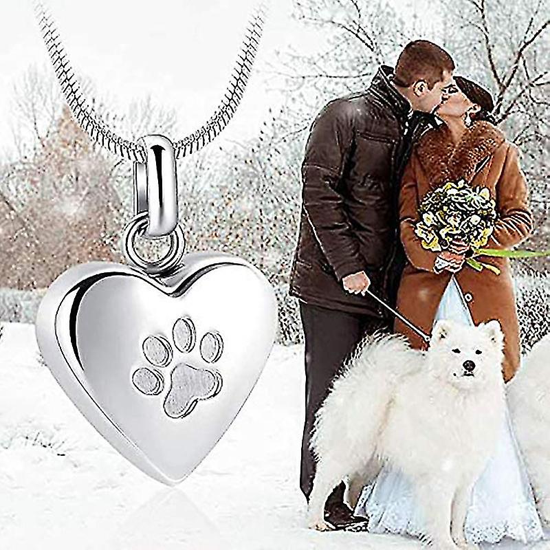 Cremation Necklace for Ashes with Heart Shaped Pet Charm, Memorial Jewelry - Image 4