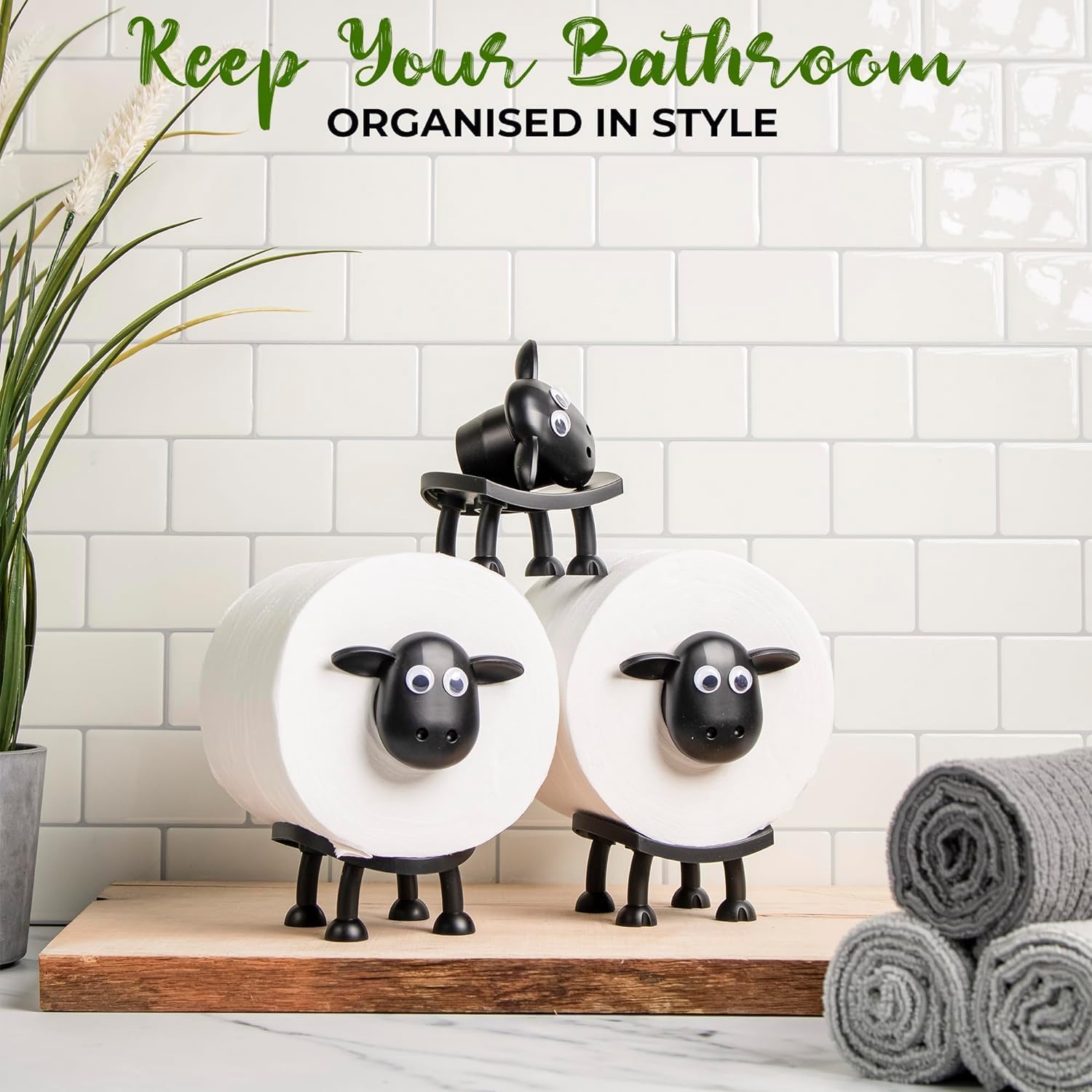 Toilet Paper Holder Sheep - Cute Bathroom Decor - Set of 3 - Image 2