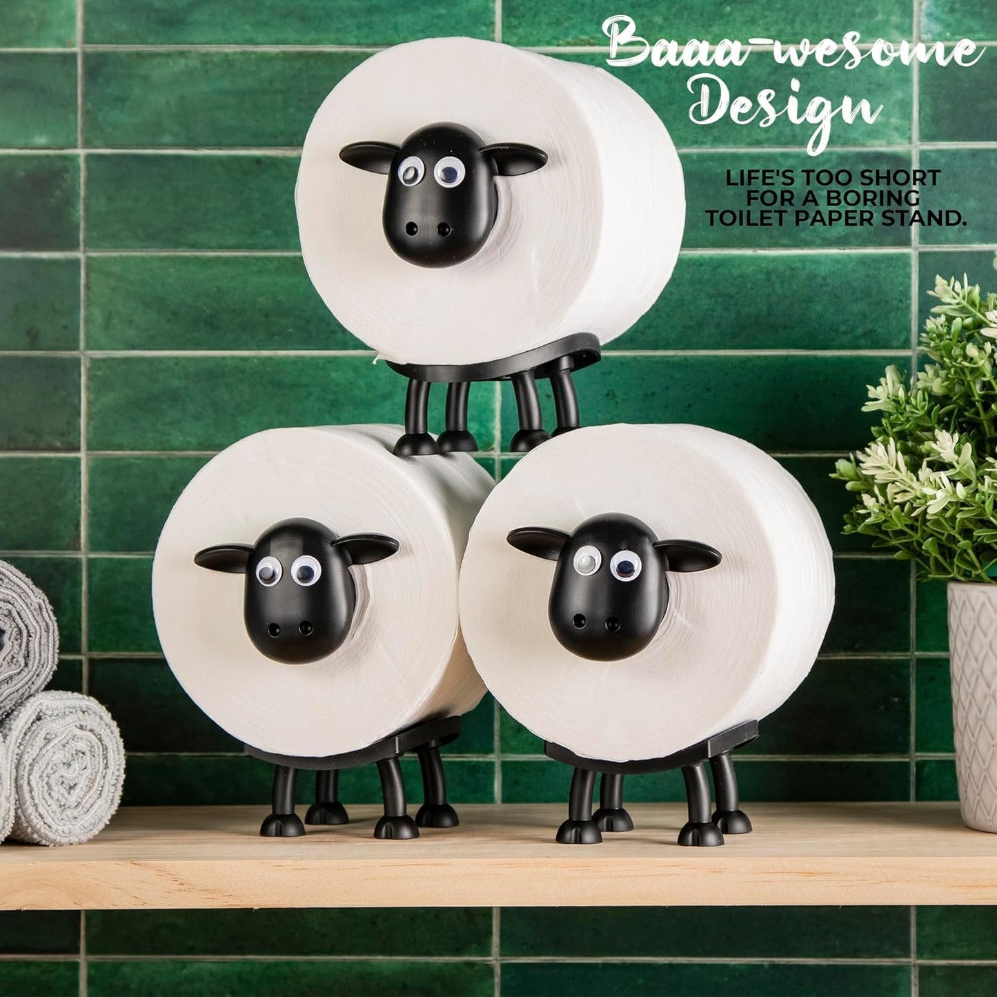 Toilet Paper Holder Sheep - Cute Bathroom Decor - Set of 3 - Image 5