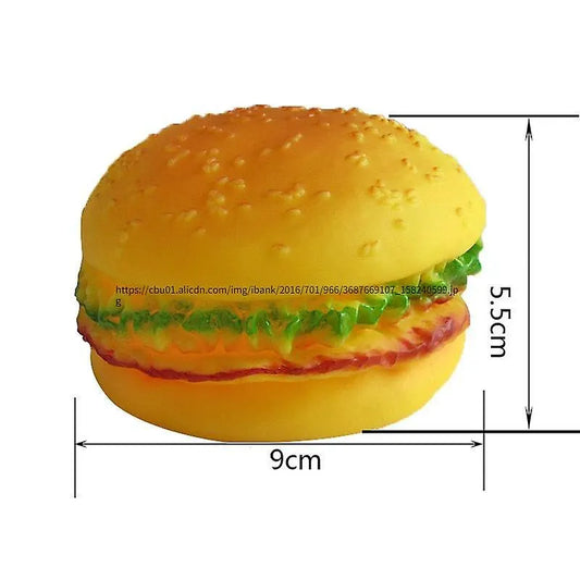 Pet Toy, Dog, Hamburger Shaped Sound Toy That Squeaks, Chew Toy for Small and Large Dogs, Cat Training, Play and Chew - Image 4