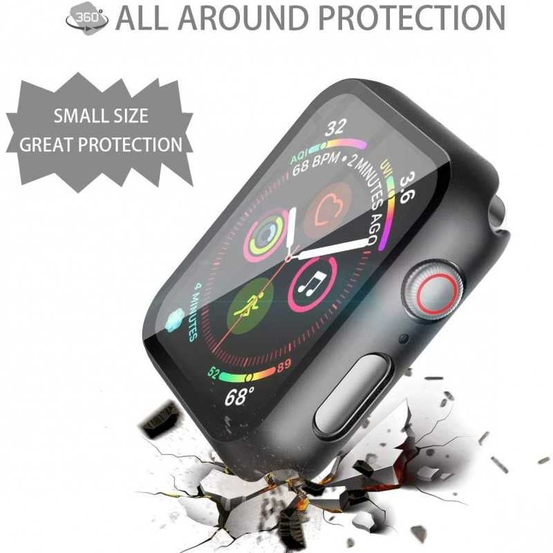 2-PACK Compatible with Apple Watch 40mm Shockproof Case 9H Tempered Glass 2in1 Rose Gold - Image 4