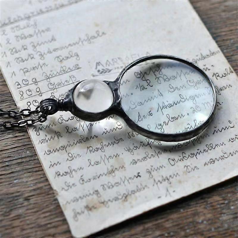 Magnifying Glass Necklace for Reading, Elderly Gift, Book Magnifying Glass Jewelry blue - Image 2
