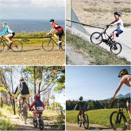 1.7m to 3m Bicycle Tow Rope for Kids Bicycle Tow Rope Load 200kg for Mountain Bike Long Family Trip with Black Storage Bag - Image 2