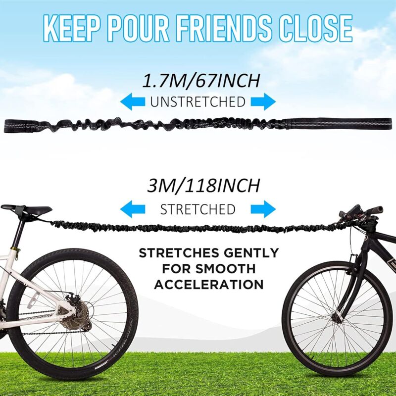 1.7m to 3m Bicycle Tow Rope for Kids Bicycle Tow Rope Load 200kg for Mountain Bike Long Family Trip with Black Storage Bag - Image 4