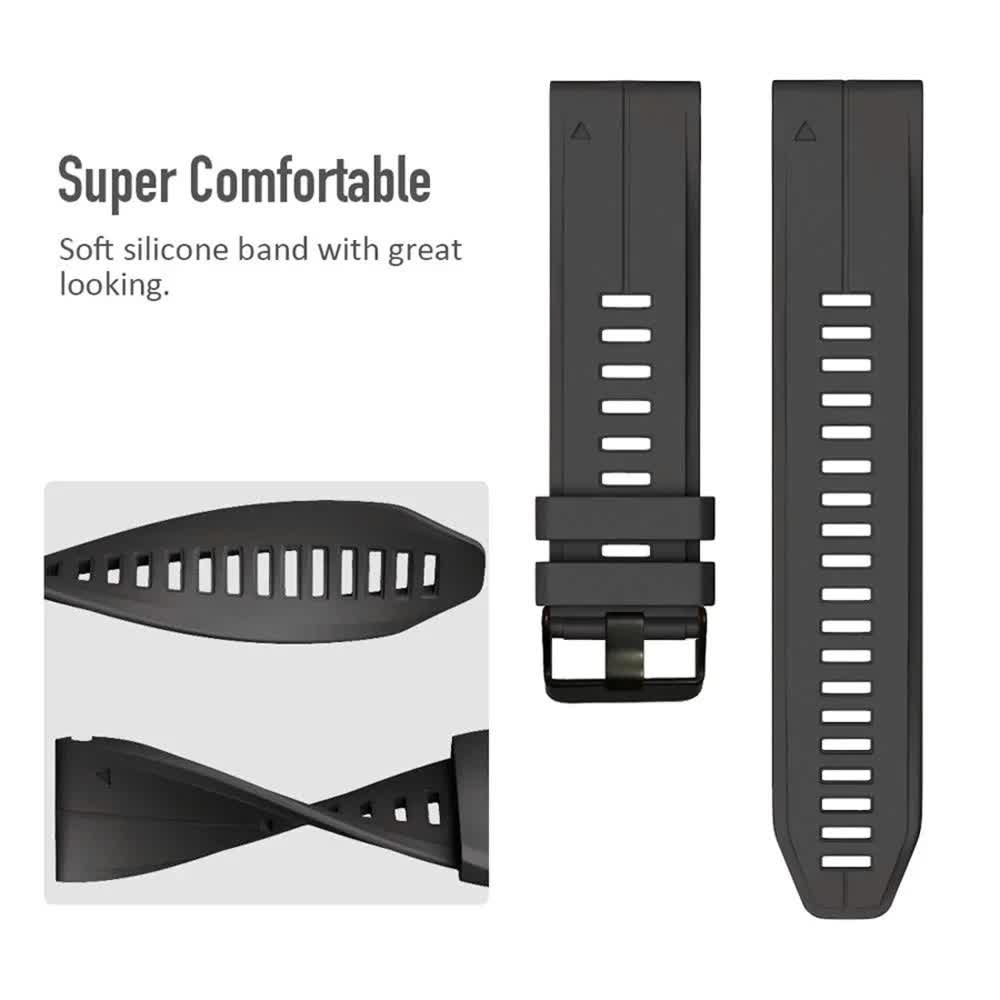 22mm 26mm Silicone Strap for Garmin Fenix ​​​​7X 7 Pro Solar/6X 6 Sapphire 5 5X Plus 3 3HR/Epix QuickFit WatchBand 1:1 Official Band style1 Army green style1 Army green QuickFit 22mm - Image 3