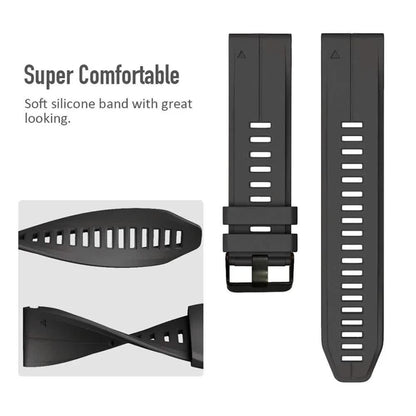 22mm 26mm Silicone Strap for Garmin Fenix ​​​​7X 7 Pro Solar/6X 6 Sapphire 5 5X Plus 3 3HR/Epix QuickFit WatchBand 1:1 Official Band style1 Army green style1 Army green QuickFit 22mm - Image 3