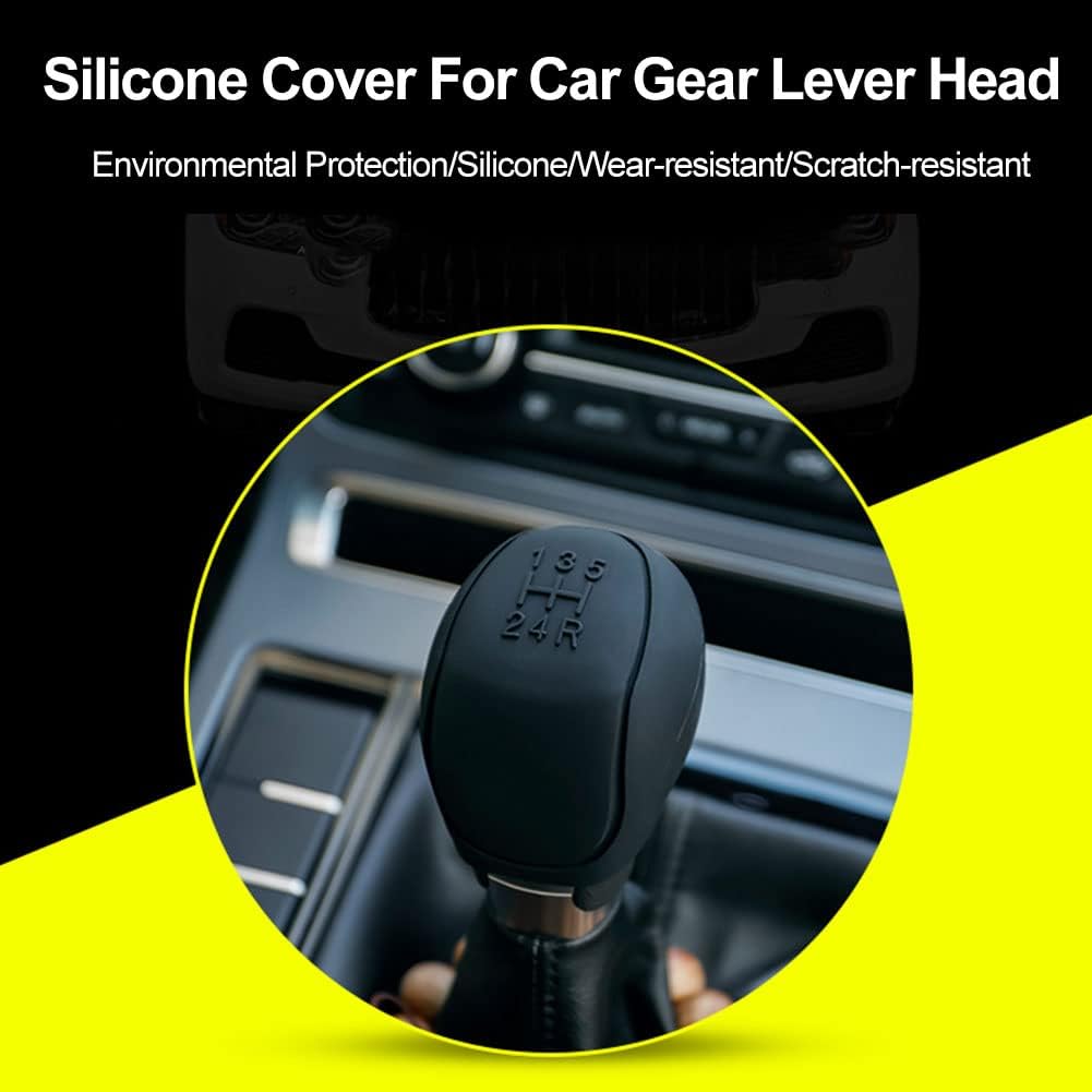 Ocean 2 x 6-Speed Car Silicone Gear Shift Knob Covers (Black and Grey) - Image 4