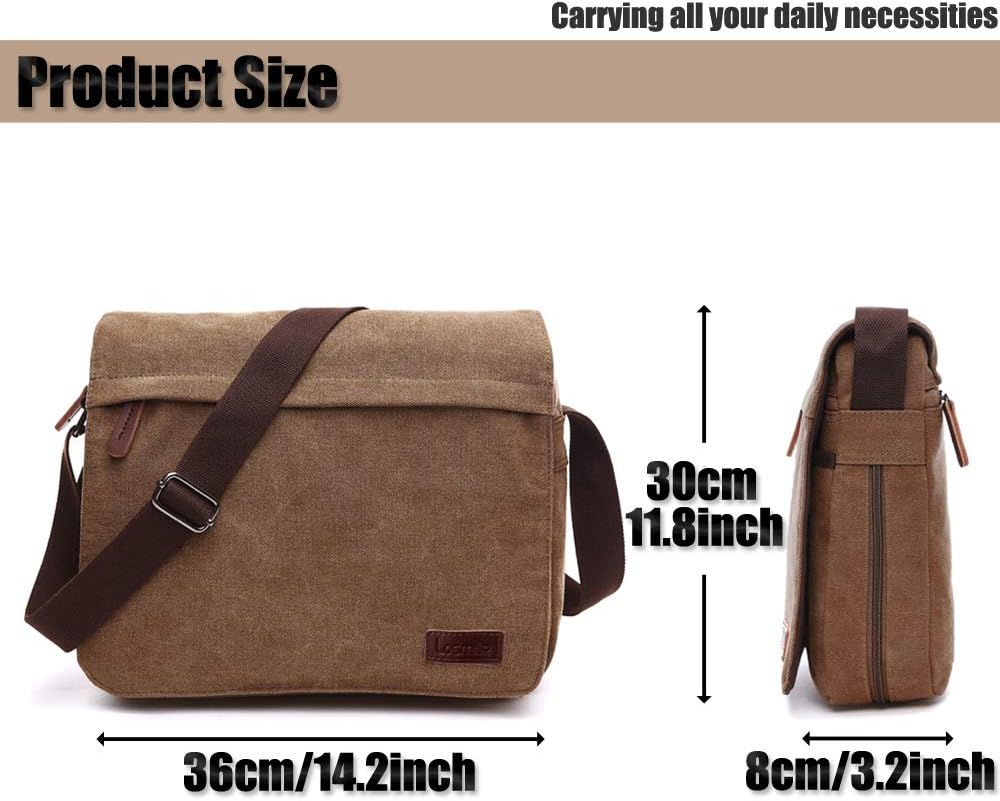 Men's shoulder bag canvas shoulder bag laptop bag school bag - Image 3