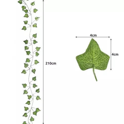 25 meters Ivy garland / Leaf garland - 2 m long Green - Image 2
