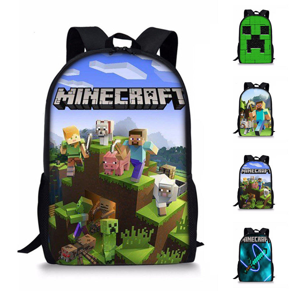Minecraft Backpack for Kids Student School Bag Shoulder Bag A - Image 2