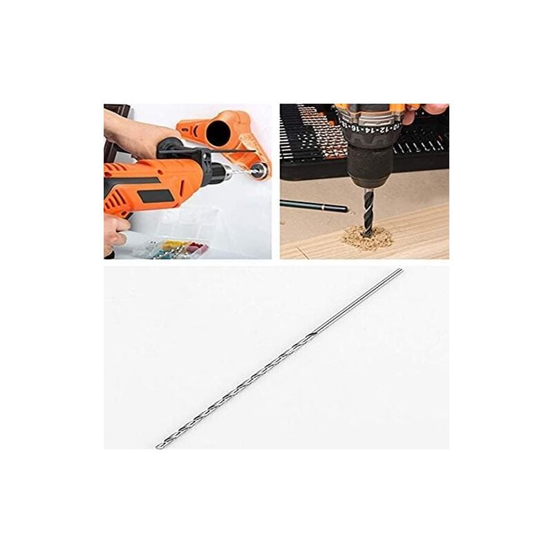 Extra long twist drill, HSS twist drill length 160 mm Drilling tool for wood, metal and steel Twist drill 3 mm - Image 5