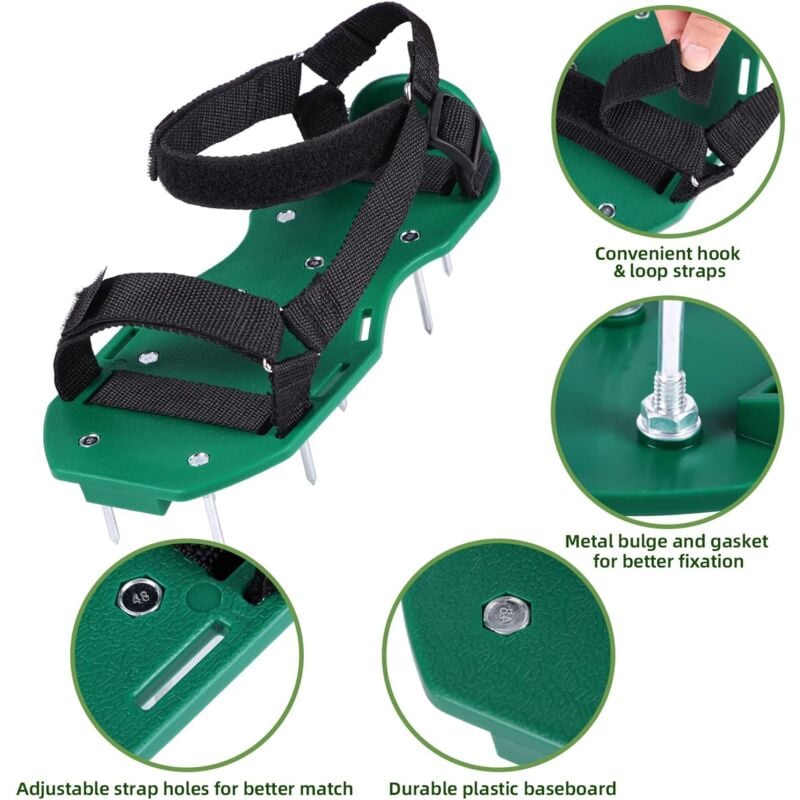 Lawn Aerator Sandals Free Installation, Lawn Spike Shoes Lawn Vertical Cutter Grass Shoes Garden—max - Image 4