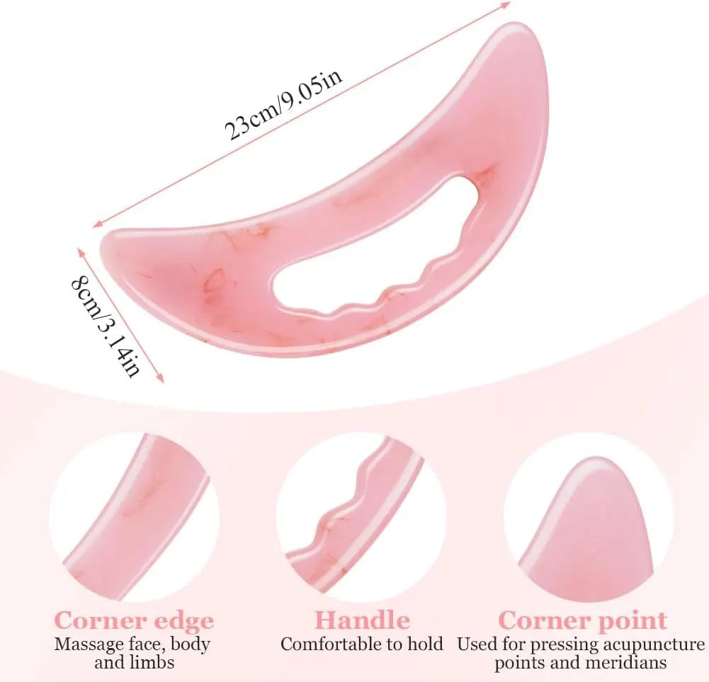 Large Gua Sha Massager, Lymphatic Drainage & Cellulite Massage for Legs, Face, Back & Pain Relief Pink-B - Image 2