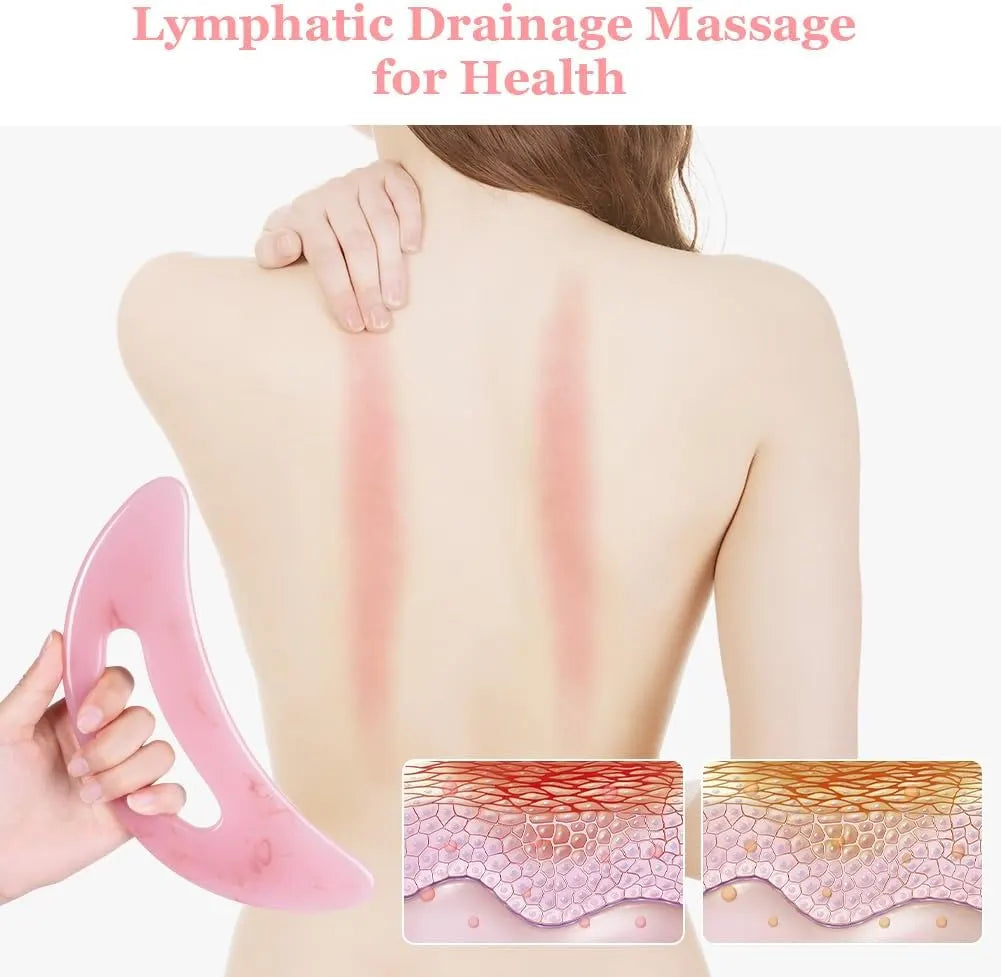 Large Gua Sha Massager, Lymphatic Drainage & Cellulite Massage for Legs, Face, Back & Pain Relief Pink-B - Image 6