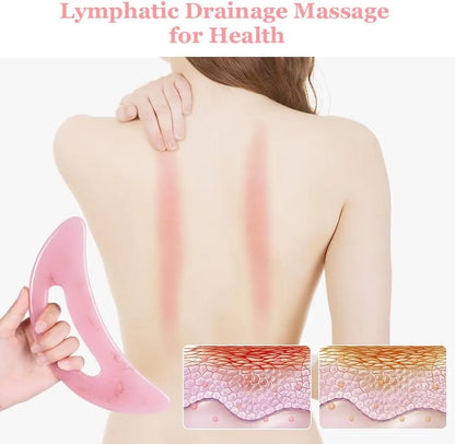 Large Gua Sha Massager, Lymphatic Drainage & Cellulite Massage for Legs, Face, Back & Pain Relief Pink-B - Image 6