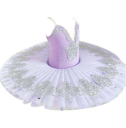 Ballet Tutu Dress Swan Dance Performance Costumes for Girls purple 160cm - Image 4