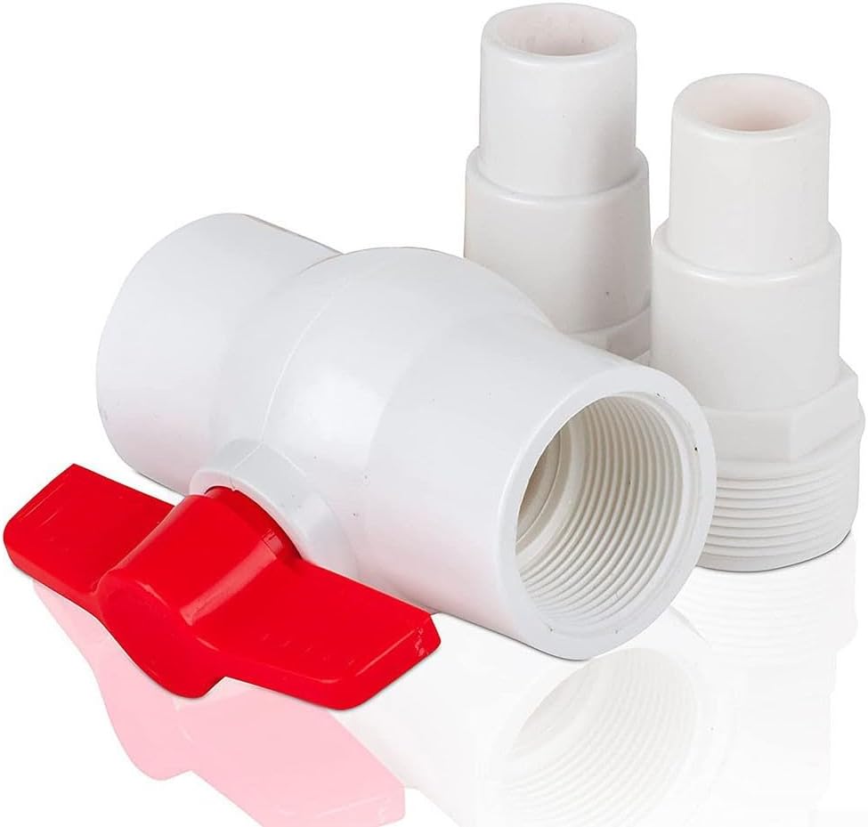 AR512 On/Off Valve Adapter for 38mm and 32mm Hose Diameter, Ball Valve with T-Handle, Pool Water Shut-Off Adapter - Image 2