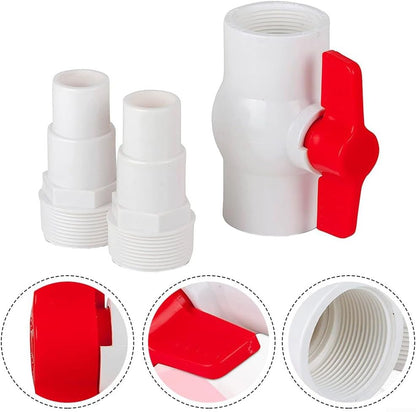 AR512 On/Off Valve Adapter for 38mm and 32mm Hose Diameter, Ball Valve with T-Handle, Pool Water Shut-Off Adapter - Image 4