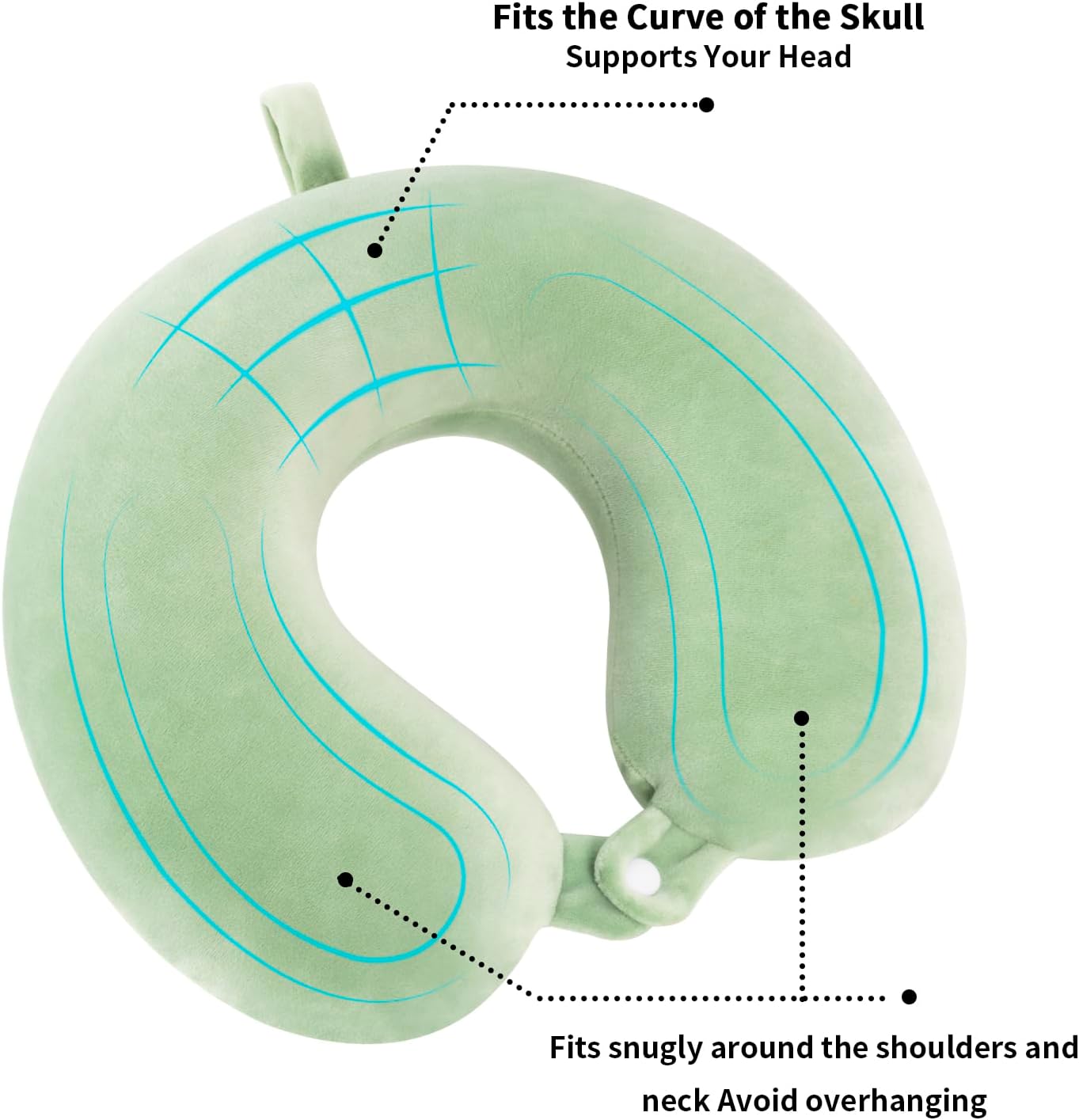 Travel Pillow Neck Pillow Memory Foam Travel Pillows Head Support Pillow for Airplane Train Car Office Travel Essential Flight Pillows for a Long Time Gray Gr Green One Size - Image 4