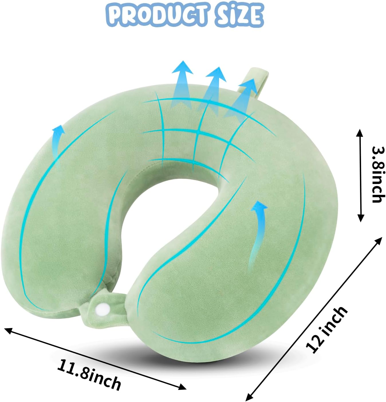Travel Pillow Neck Pillow Memory Foam Travel Pillows Head Support Pillow for Airplane Train Car Office Travel Essential Flight Pillows for a Long Time Gray Gr Green One Size - Image 5