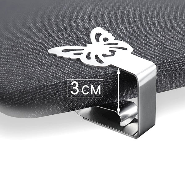 INF Butterfly-Shaped Cloth Clips / Cloth Holders, 4-pack Silver - Image 4