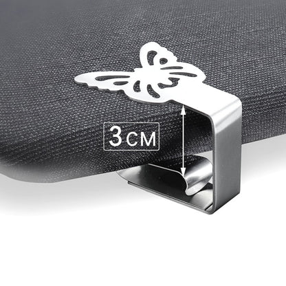 INF Butterfly-Shaped Cloth Clips / Cloth Holders, 4-pack Silver - Image 4