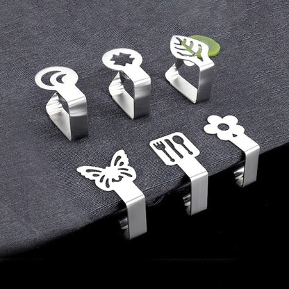 INF Butterfly-Shaped Cloth Clips / Cloth Holders, 4-pack Silver - Image 5