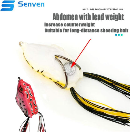 pcs Crank Frog Frog, Soft Fishing Lure 3D Eye Frog Lure and,ZQKLA - Image 3