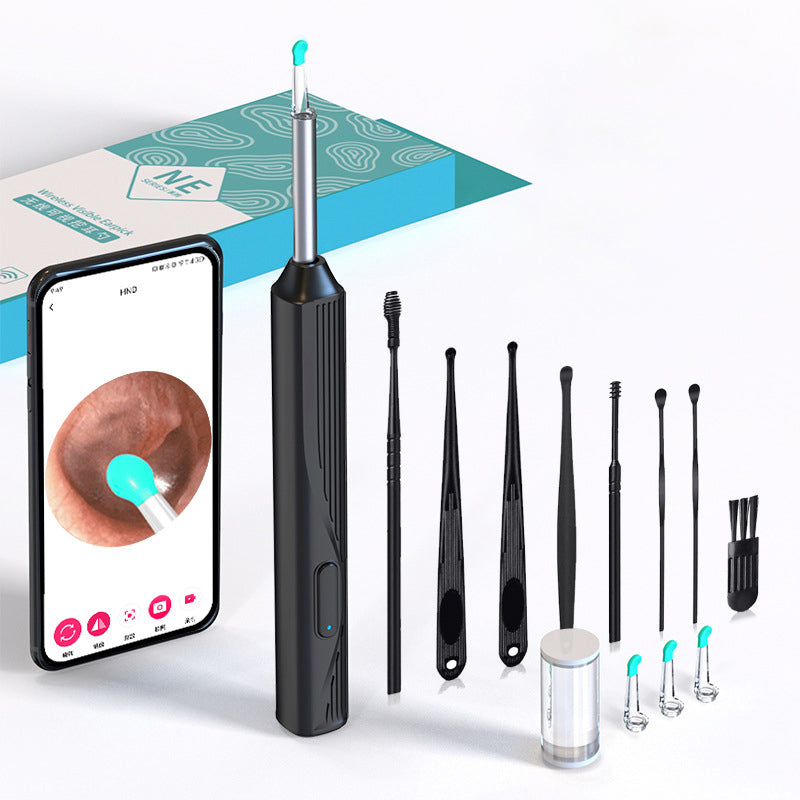 ST 1080P Wireless Ear Cleaning Otoscope Ear Cleaning Tool Black 8 PCS Set - Image 5