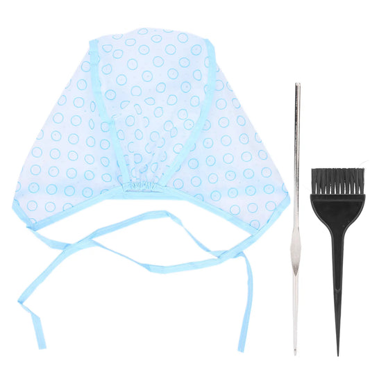 Hair Cap for Curls, Reusable Curl Cap with Hair Dyeing Brushes and Needle