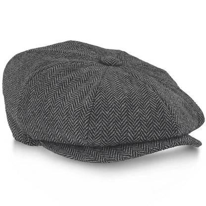 2023 Retro Newsboy Caps Men Octagonal Hats Peaky Blinders Newsbo Black - Image 3