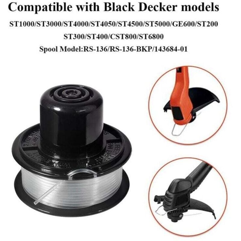 BLACK+DECKER Replacement Spool and Line for GL250/GL310/GL360 Models 11M x 1.6MM No.7 SAKA 18 - Image 3
