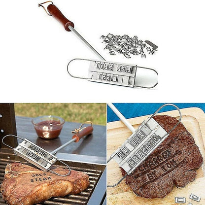 Printed Barbecue Wooden Handle Stamp Barbecue Meat DIY Steak - Image 3