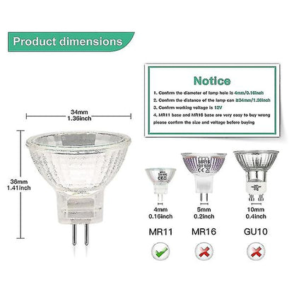 MR11 Halogen Bulbs (12-pack), GU4 Halogen Bulbs 12V 20W, MR11 GU4 Dimmable Bulbs for Ceiling Lighting - Perfect - Image 4