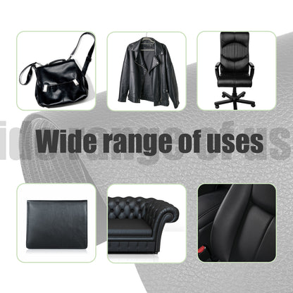 Self-adhesive repair patch artificial leather 50x138 cm Black Black Black Variety - Image 6