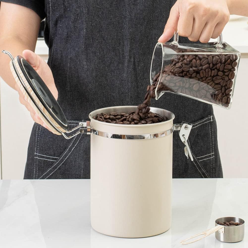 (Green) Coffee Container - Coffee Jar - 1.8L - Coffee Container Storage Jar - Coffee Container - Airtight Coffee Container with CO2 Valve - green green - Image 9
